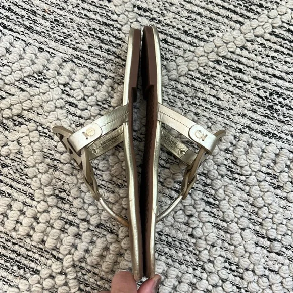 Tory Burch Miller Gold Metallic Sandals. Size 7.5. - Picture 11 of 12